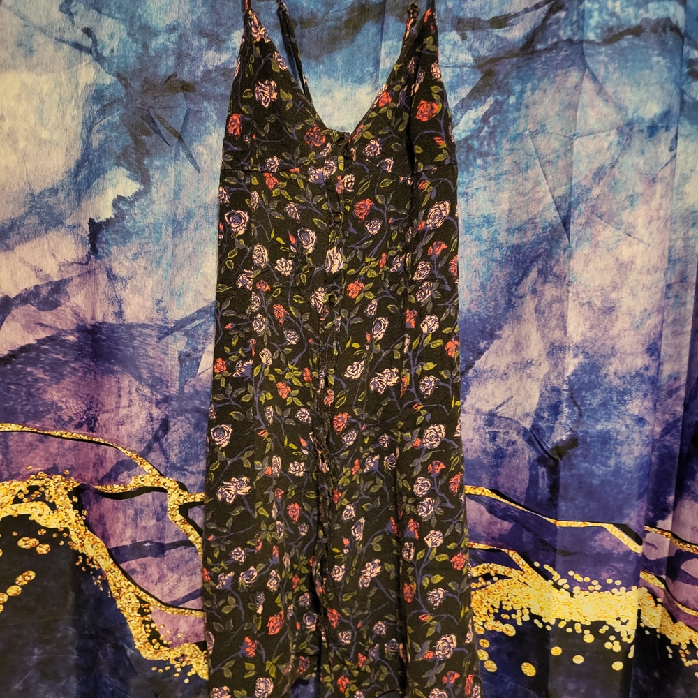 Insight Black Floral Mini Dress
